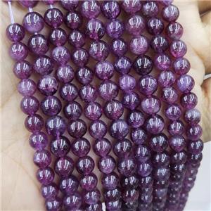Natural Garnet Beads Purple Smooth Round B-Grade, approx 6mm dia