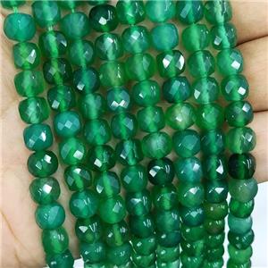 Natural Agate Beads Green Treated Faceted Cube, approx 7-8mm