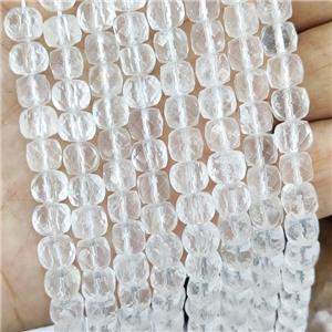 Natural Clear Quartz Beads Faceted Cube, approx 7-8mm