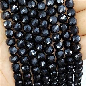Natural Black Onyx Agate Beads Faceted Cube, approx 7-8mm