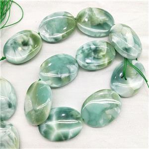 Natural Peacock Angelite Beads Oval Green, approx 30-40mm