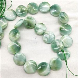 Natural Peacock Angelite Beads Circle Green, approx 20mm