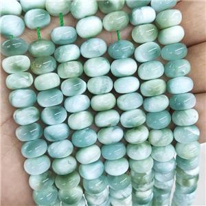 Natural Brazilian Peacock Angelite Beads Rondelle Green, approx 6x10mm