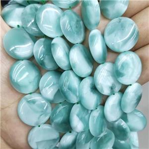 Natural Peacock Angelite Beads Coin Circle, approx 20mm