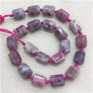 Natural Pink Tourmaline Column Beads Faceted, approx 12-16mm