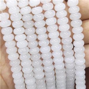 White Jade Beads Rondelle Smooth Dye, approx 5x8mm