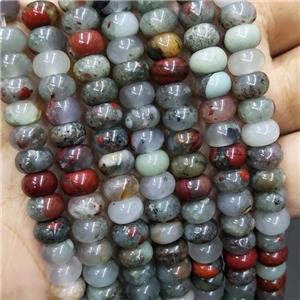 Natural African Bloodstone Rondelle Beads Smooth, approx 5x8mm