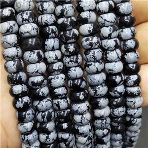 Natural Snowflake Jasper Beads Smooth Rondelle, approx 5x8mm