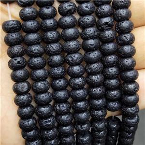 Black Lava Beads Rondelle, approx 5x8mm
