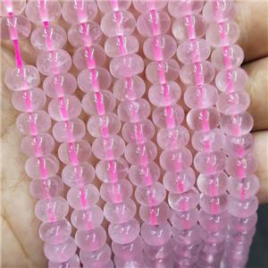 Natural Rose Quartz Beads Smooth Rondelle, approx 5x8mm