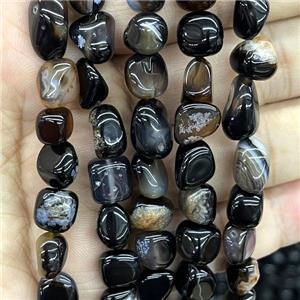 Black Agate Chip Beads Freeform, approx 6-9mm