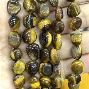 Natural Tiger Eye Stone Chip Beads Freeform, approx 6-9mm
