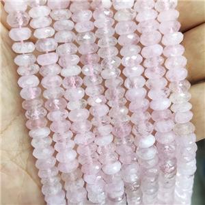 Natural Pink Morganite Beads Faceted Rondelle, approx 7.7mm