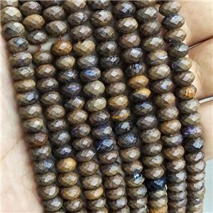 Natural Brown Opal Beads Faceted Rondelle, approx 7.5mm