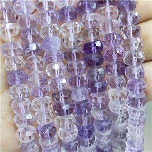 Natural Amethyst Beads Purple Faceted Rondelle, approx 6x10mm