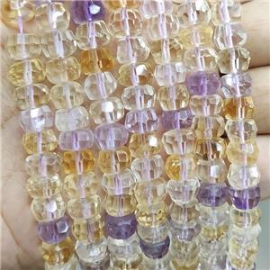 Natural Ametrine Beads Faceted Rondelle, approx 6x10mm
