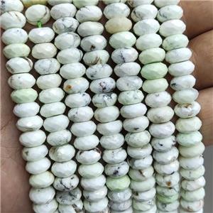 Natural Lemon Jade Beads Faceted Rondelle Olive, approx 5x8mm