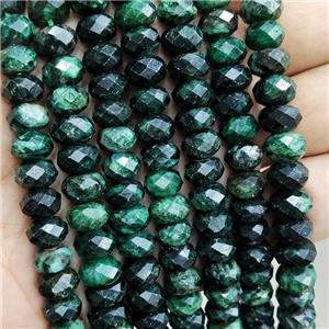 Natural Emerald Beads Green Faceted Rondelle, approx 5x10mm