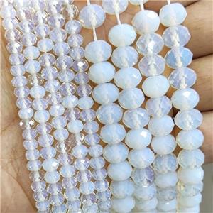 White Opalite Beads Faceted Rondelle, approx 4x6mm