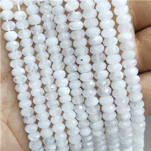 Natural White Moonstoen Beads Faceted Rondelle, approx 4x6mm