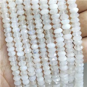 Natural White Moonstoen Beads Faceted Rondelle, approx 4x7mm