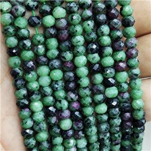 Natural Ruby Zoisite Beads Faceted Rondelle, approx 4x6mm