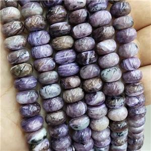 Natural Charoite Beads Purple Smooth Rondelle, approx 6x10mm