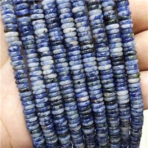 Blue Dalmatian Jasper Heishi Spacer Beads, approx 6mm