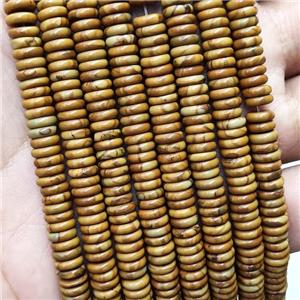Natural Brown Wooden Lace Jasper Spacer Heishi Beads, approx 6mm