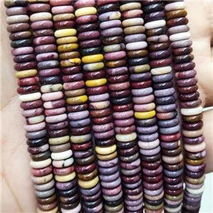 Natural Mookaite Heishi Spacer Beads Multicolor, approx 6mm