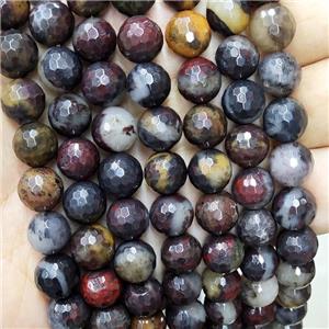 Poppy Jasper Beads Multicolor Dye Faceted Round, approx 10mm dia