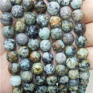 Natural Green African Turquoise Beads Faceted Round, approx 10mm dia