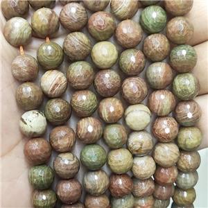 Natural Wood Lace Jasper Beads Multicolor Faceted Round, approx 12mm dia