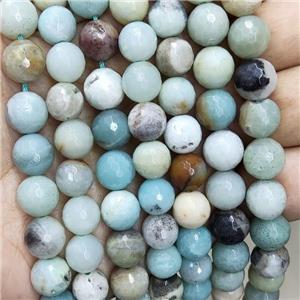 Amazonite Beads Multicolor Faceted Round, approx 10mm dia
