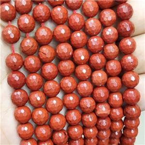 Natural Red Jasper Beads Faceted Round A-Grade, approx 10mm dia