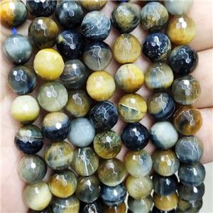 Fancy Dream Tiger Eye Stone Beads Faceted Round, approx 6mm dia