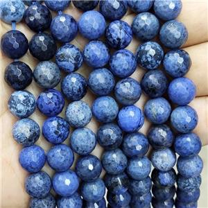 Natural Blue Dumortierite Beads Faceted Round, approx 8mm dia