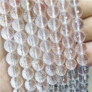 Clear Quartz Beads Faceted Round, approx 10mm dia