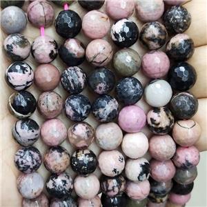 Pink Rhodonite Beads Faceted Round, approx 4mm dia