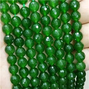 Green Taiwan Jade Beads Faceted Round, approx 10mm dia
