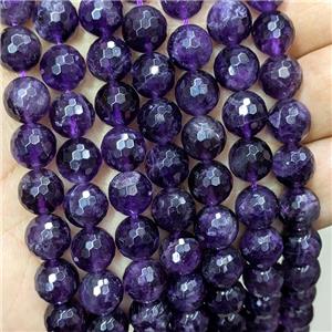 Natural Purple Amethyst Beads Faceted Round, approx 10mm dia
