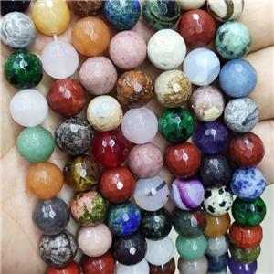Mix Gemstone Beads Multicolor Faceted Round, approx 4mm dia