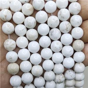 White Magnesite Turquoise Beads smooth Round, approx 4mm dia