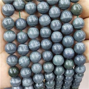 Gray Agate Beads Dye Stripe Smooth Round, approx 10mm dia