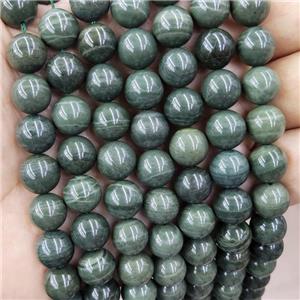 Green Agate Beads Dye Stripe Smooth Round, approx 6mm dia