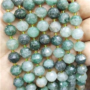 Natural Green Strawberry Quartz Beads Cut Rondelle, approx 9-10mm