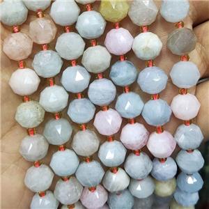 Natural Morganite Beads Multicolor Cut Rondelle, approx 9-10mm