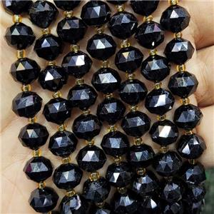 Natural Black Tourmaline Beads Cut Rondelle, approx 9-10mm