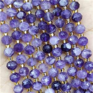 Natural Amethyst Beads Purple Cut Rondelle B-Grade, approx 5-6mm