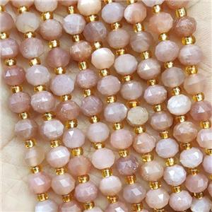Natural Peach Sunstone Beads Cut Rondelle, approx 5-6mm